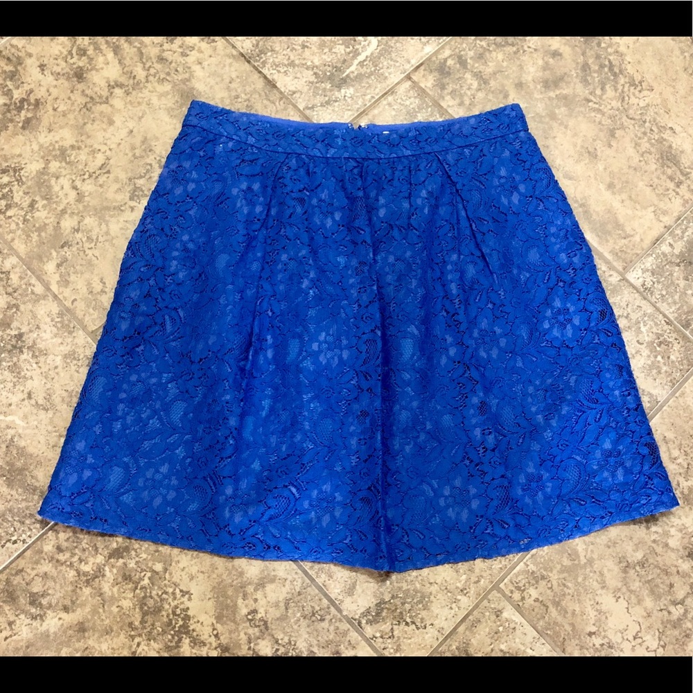❌SOLD❌J.CREW BLUE FLORAL LACE SKIRT